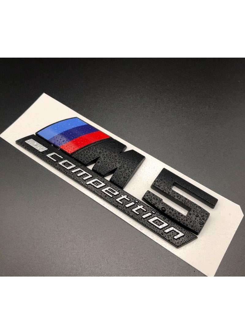 بي إم دبليو شعار BMW M5 Competition الخلفي المعدني اللامع باللون الأسود - - Image 1